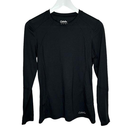 Cabelas Womens Long Sleeve Shirt Dri Release FreshGuard Black Sz Medium - Picture 1 of 3